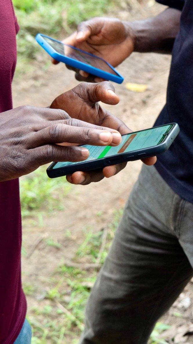 Field agent recording a purchase in the Abeya app